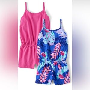 Tropical Blue and Pink Romper Set
